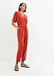 Jumpsuit i struktur-jersey  med knytebelte, ankellang, bpc bonprix collection