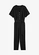 Jumpsuit i struktur-jersey  med knytebelte, ankellang, bpc bonprix collection