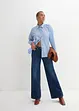 Wide Leg-jeans Mid Waist, komfortlinning, bonprix