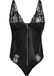 Stringbody ouvert i wetlook med glidelås, VENUS