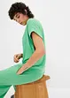Ribbet topp med flaggermusermer, bonprix