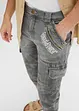 ¾-lang jeans med cargolommer, Loose Fit, John Baner JEANSWEAR