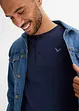 Henley-shirt, kort arm, av økologisk bomull (3-pack), bonprix