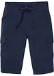 Lang cargo-bermudashorts i bomullstrikot, Regular Fit, bonprix