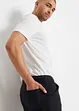 Lang cargo-bermudashorts i bomullstrikot, Regular Fit, bonprix