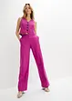 High Waist-bukse med lin og legg, bonprix