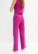 High Waist-bukse med lin og legg, bonprix
