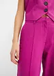 High Waist-bukse med lin og legg, bonprix