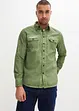 Langermet skjorte i 100% bomull i vasket look, bonprix