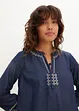 Jeanskjole med broderi, bonprix