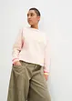 Oversized sweatshirt med fargerike ermekanter, bonprix