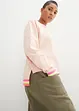 Oversized sweatshirt med fargerike ermekanter, bonprix