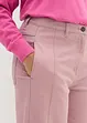 High Waist Barrel-twillbukse med forovervendte sømmer i sidene og komfortlinning, bonprix