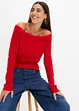 Ribbet Off Shoulder-genser, bonprix