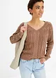 Strikket genser med Cable Knit, bonprix