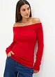 Ribbet Off Shoulder-genser, bonprix