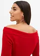 Ribbet Off Shoulder-genser, bonprix