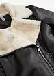 Lang Shearling-jakke med fuskepels, bonprix