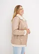 Lang Shearling-jakke med fuskepels, bonprix