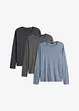 Langermet shirt (3-pack), bonprix