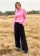 Kordfløyelsbukse med komfortlinning, High Waist, bonprix