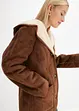 Shearling-jakke med hette, bonprix