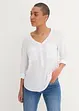 Langermet bluse i lett viskose med V-hals, bonprix