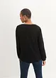 Langermet bluse i lett viskose med V-hals, bonprix