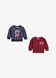 Baby-sweatshirt med julemotiv (2-pack), bonprix