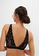 Bralette i ribbet materiale med økologisk bomull og blonder, bonprix