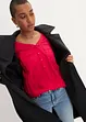 Langermet bluse i lett viskose med V-hals, bonprix