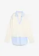 Genser i finstrikk med bluse-innfelling, bonprix