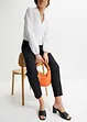 High Waist-bukse i lin-viskosemiks med kortere benlengde, bonprix