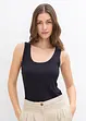 Ribbet singlet i myk viskose, bonprix