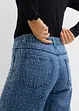 Wide Leg-jeans, Mid Waist, komfortlinning med strass, bonprix