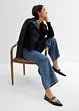 Wide Leg-jeans, Mid Waist, komfortlinning med strass, bonprix