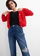 Straight-jeans, Mid Waist komfortlinning Low Stretch, cropped, bonprix