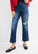 Straight-jeans, Mid Waist komfortlinning Low Stretch, cropped, bonprix