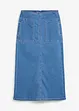Jeansskjørt Mid Waist, midi-lengde, bonprix