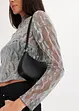 Langermet topp med glitter-detalj, bonprix