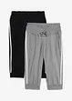 Joggebukse av bomull (2-pack), capri-lengde, bonprix