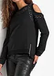 Sweatshirt med cut-outs og nagledetaljer, RAINBOW