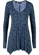 Trikottopp med asymmetrisk kant, lang arm, bonprix