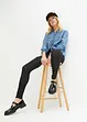 Leggings i denim look med glidelås, bonprix