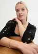 Hullstrikket cardigan med lurex, bonprix