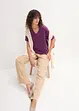 Vid lang topp med V-utringning, kort arm (5-pack), bonprix