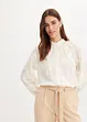 Lett transparent bluse med blomsterapplikasjon, bonprix