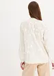 Lett transparent bluse med blomsterapplikasjon, bonprix