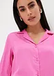 Bluse i viskose-sateng med jakkeslag, bonprix