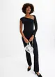 Off shoulder-topp med ermer i mesh, bonprix